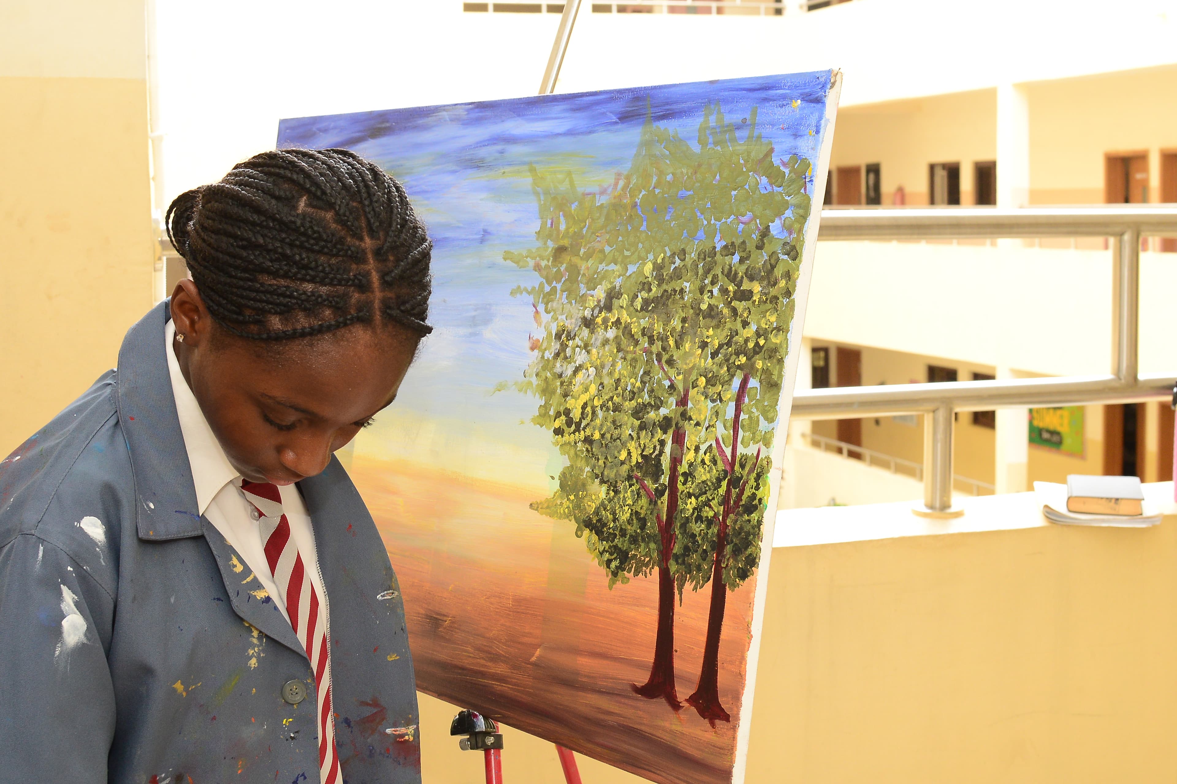 Students creating art in the studio