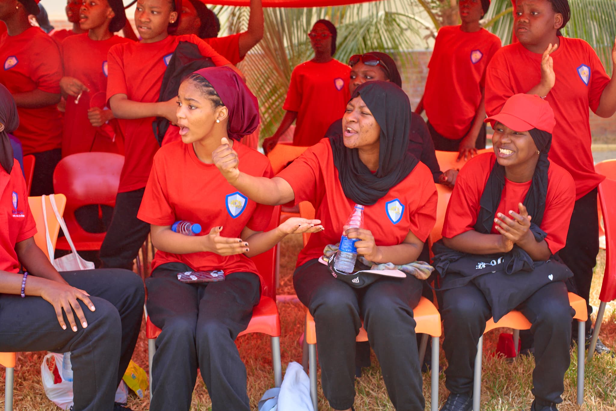 Students participating in sports day activities