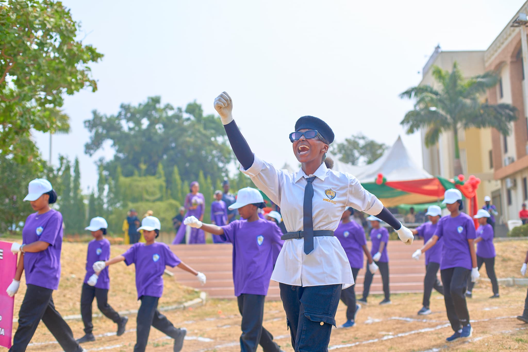 Students participating in sports day activities