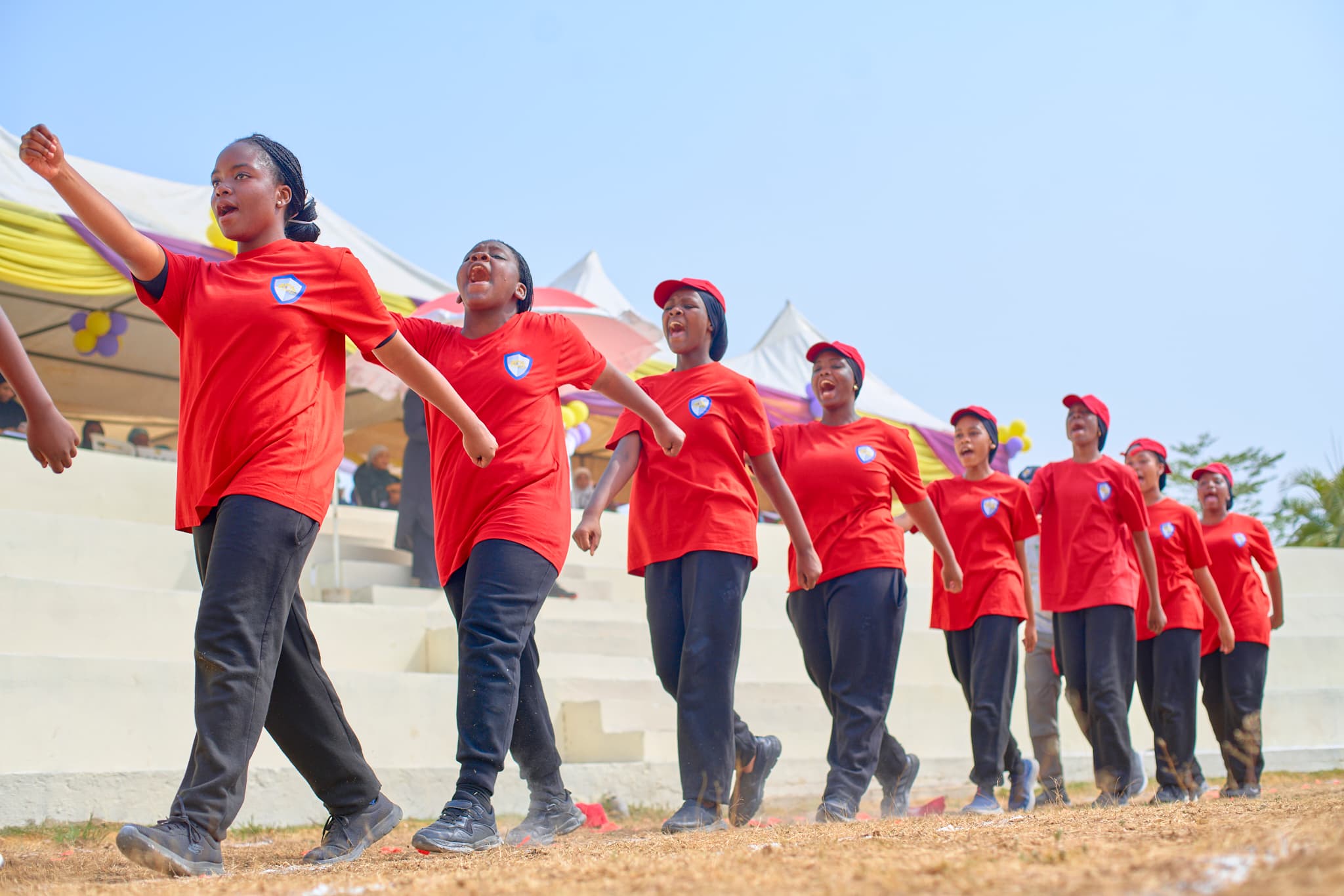 Students participating in sports day activities
