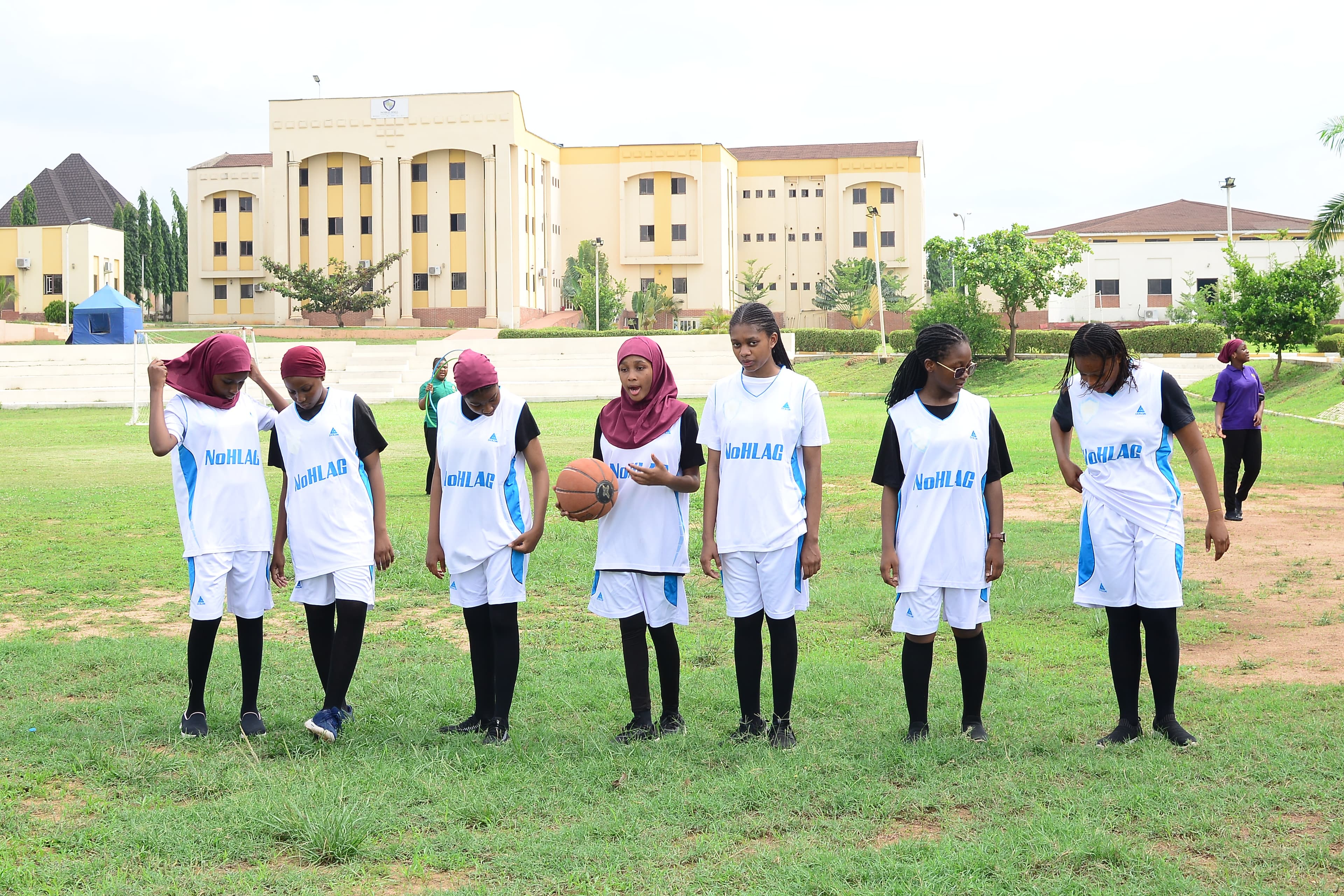Students participating in sports day activities